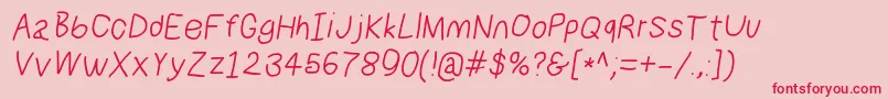 Numbbunnyita Font – Red Fonts on Pink Background
