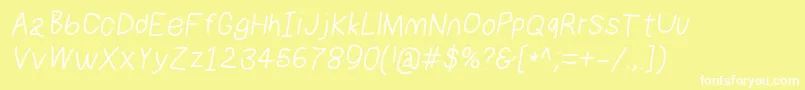Numbbunnyita Font – White Fonts on Yellow Background