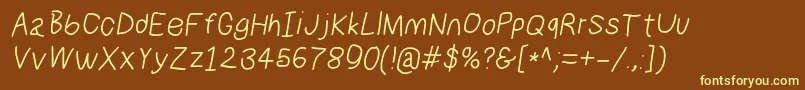 Numbbunnyita Font – Yellow Fonts on Brown Background