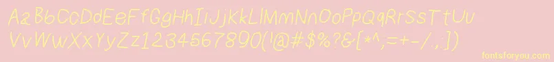 Numbbunnyita Font – Yellow Fonts on Pink Background