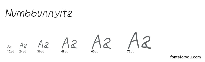 Размеры шрифта Numbbunnyita