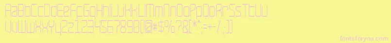 Fonte RaveNarrow – fontes rosa em um fundo amarelo