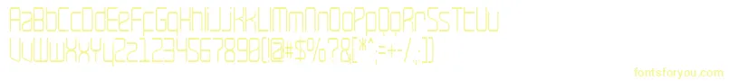 フォントRaveNarrow – 白い背景に黄色の文字