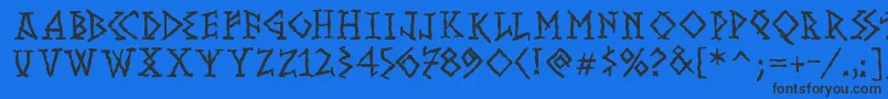 Runishmkmedium Font – Black Fonts on Blue Background