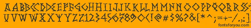 Runishmkmedium Font – Black Fonts on Orange Background