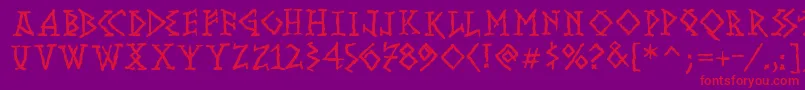 Runishmkmedium Font – Red Fonts on Purple Background