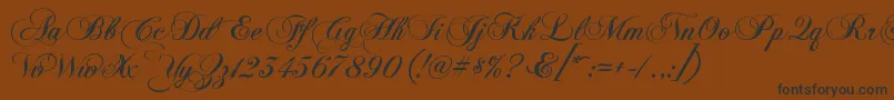 KbChopinscript Font – Black Fonts on Brown Background