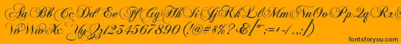 KbChopinscript Font – Black Fonts on Orange Background