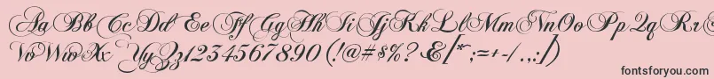 KbChopinscript-Schriftart – Schwarze Schriften auf rosa Hintergrund