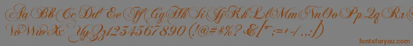 KbChopinscript Font – Brown Fonts on Gray Background