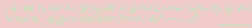 KbChopinscript-Schriftart – Grüne Schriften auf rosa Hintergrund