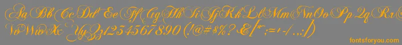 KbChopinscript Font – Orange Fonts on Gray Background