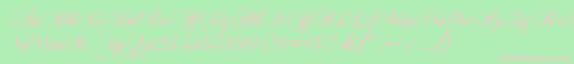 KbChopinscript-Schriftart – Rosa Schriften auf grünem Hintergrund