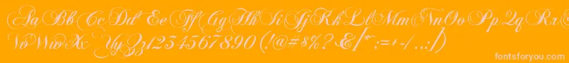 KbChopinscript Font – Pink Fonts on Orange Background