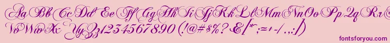 KbChopinscript-Schriftart – Violette Schriften auf rosa Hintergrund