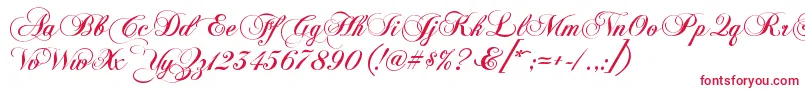 フォントKbChopinscript – 赤い文字