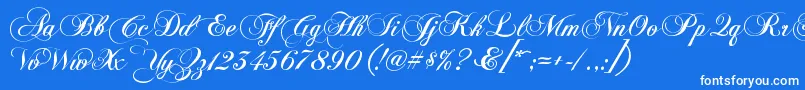 Fonte KbChopinscript – fontes brancas em um fundo azul