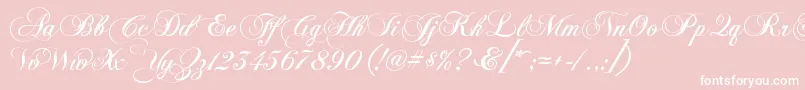 KbChopinscript-Schriftart – Weiße Schriften auf rosa Hintergrund