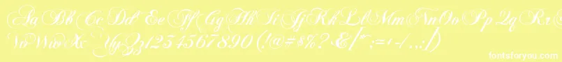 KbChopinscript Font – White Fonts on Yellow Background