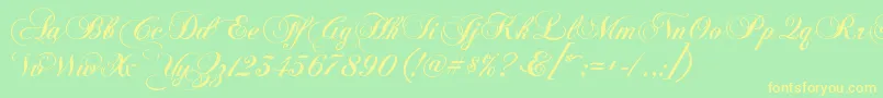 More about KbChopinscript Font KbChopinscript Font – Yellow Fonts on Green Background