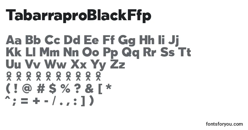 Шрифт TabarraproBlackFfp – алфавит, цифры, специальные символы