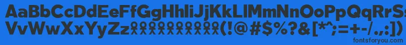 TabarraproBlackFfp-Schriftart – Schwarze Schriften auf blauem Hintergrund