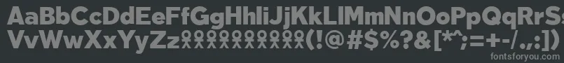 TabarraproBlackFfp-fontti – harmaat kirjasimet mustalla taustalla