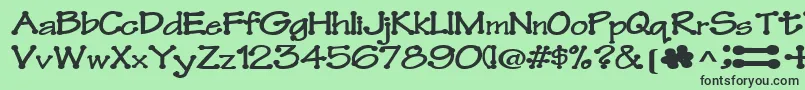 Feltpointnew35RegularTtext Font – Black Fonts on Green Background