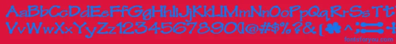 Шрифт Feltpointnew35RegularTtext – синие шрифты на красном фоне