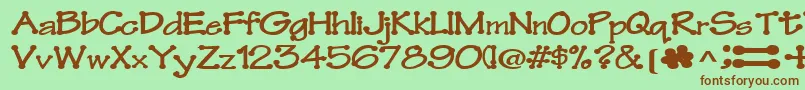 Feltpointnew35RegularTtext Font – Brown Fonts on Green Background