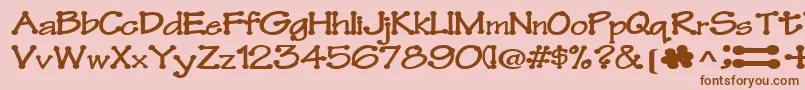 Feltpointnew35RegularTtext-Schriftart – Braune Schriften auf rosa Hintergrund