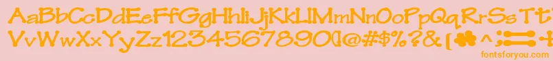 Fonte Feltpointnew35RegularTtext – fontes laranjas em um fundo rosa