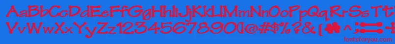 Feltpointnew35RegularTtext Font – Red Fonts on Blue Background