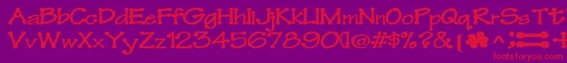 Feltpointnew35RegularTtext-Schriftart – Rote Schriften auf violettem Hintergrund