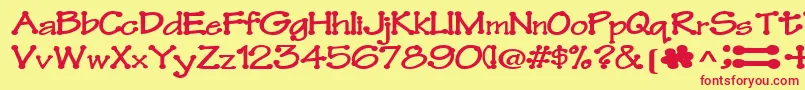 Feltpointnew35RegularTtext Font – Red Fonts on Yellow Background