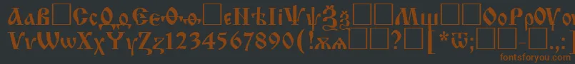 fuente IzhitsacttRegular – Fuentes Marrones Sobre Fondo Negro