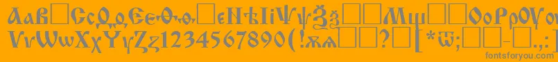 フォントIzhitsacttRegular – オレンジの背景に灰色の文字