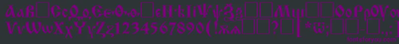 Fonte IzhitsacttRegular – fontes roxas em um fundo preto