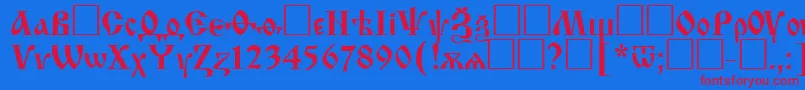 IzhitsacttRegular Font – Red Fonts on Blue Background