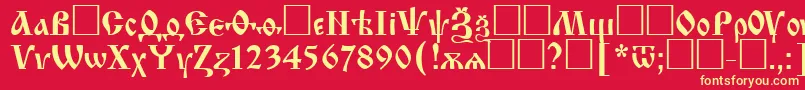 フォントIzhitsacttRegular – 黄色の文字、赤い背景