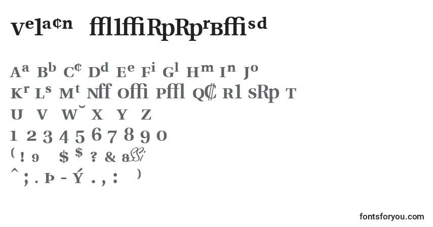 Czcionka VeracityprosskBold – alfabet, cyfry, specjalne znaki