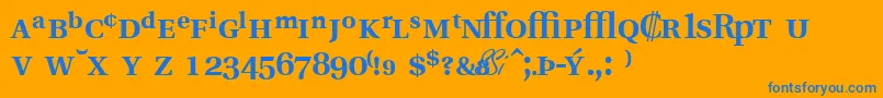 VeracityprosskBold Font – Blue Fonts on Orange Background