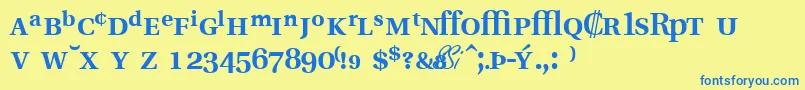 VeracityprosskBold Font – Blue Fonts on Yellow Background