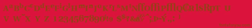 Fonte VeracityprosskBold – fontes marrons em um fundo vermelho