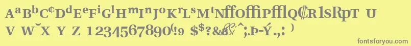 VeracityprosskBold Font – Gray Fonts on Yellow Background