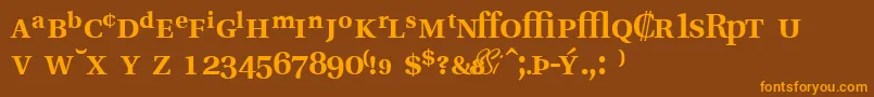 VeracityprosskBold Font – Orange Fonts on Brown Background