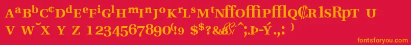 VeracityprosskBold Font – Orange Fonts on Red Background