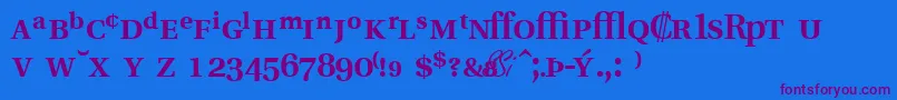 VeracityprosskBold Font – Purple Fonts on Blue Background