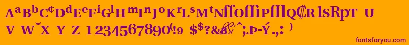 Шрифт VeracityprosskBold – фиолетовые шрифты на оранжевом фоне