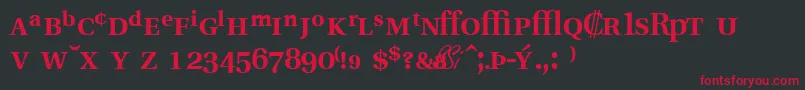 VeracityprosskBold Font – Red Fonts on Black Background